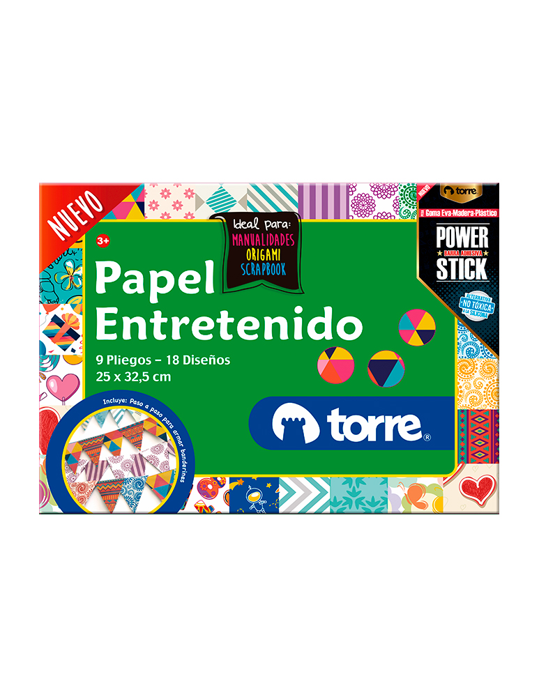 PAPEL ENTRETENIDO BIFAZ 9 PLIEGOS – 18 DISEÑOS – Comercial Larrain