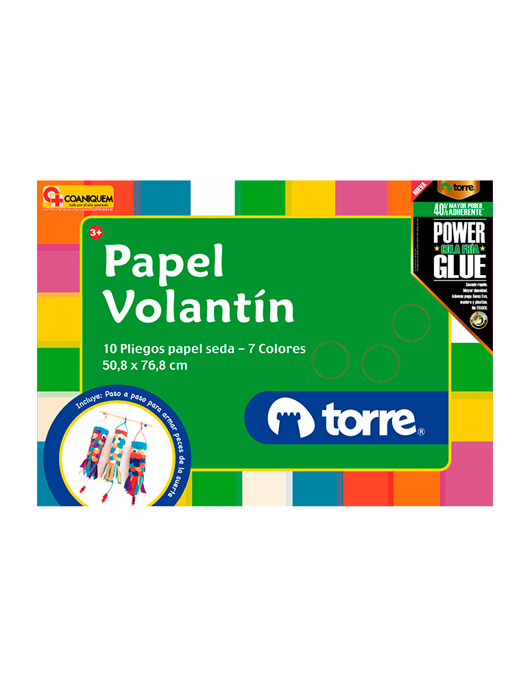 PAPEL VOLANTÍN 10 PLIEGOS – 7 COLORES – Comercial Larrain