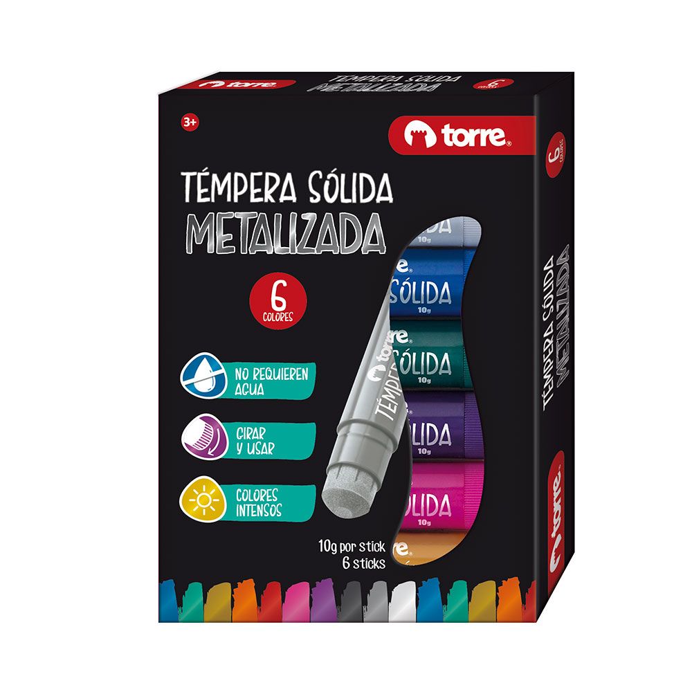 Tempera Solida 6 Colores Metalicos Proarte - Arcoiris Libreria