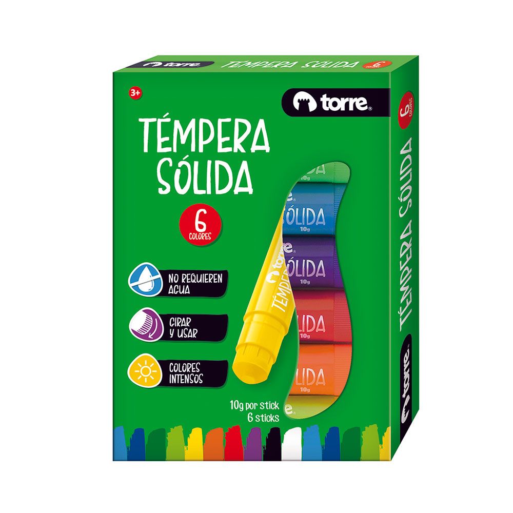 TEMPERA SOLIDA 6 COLORES